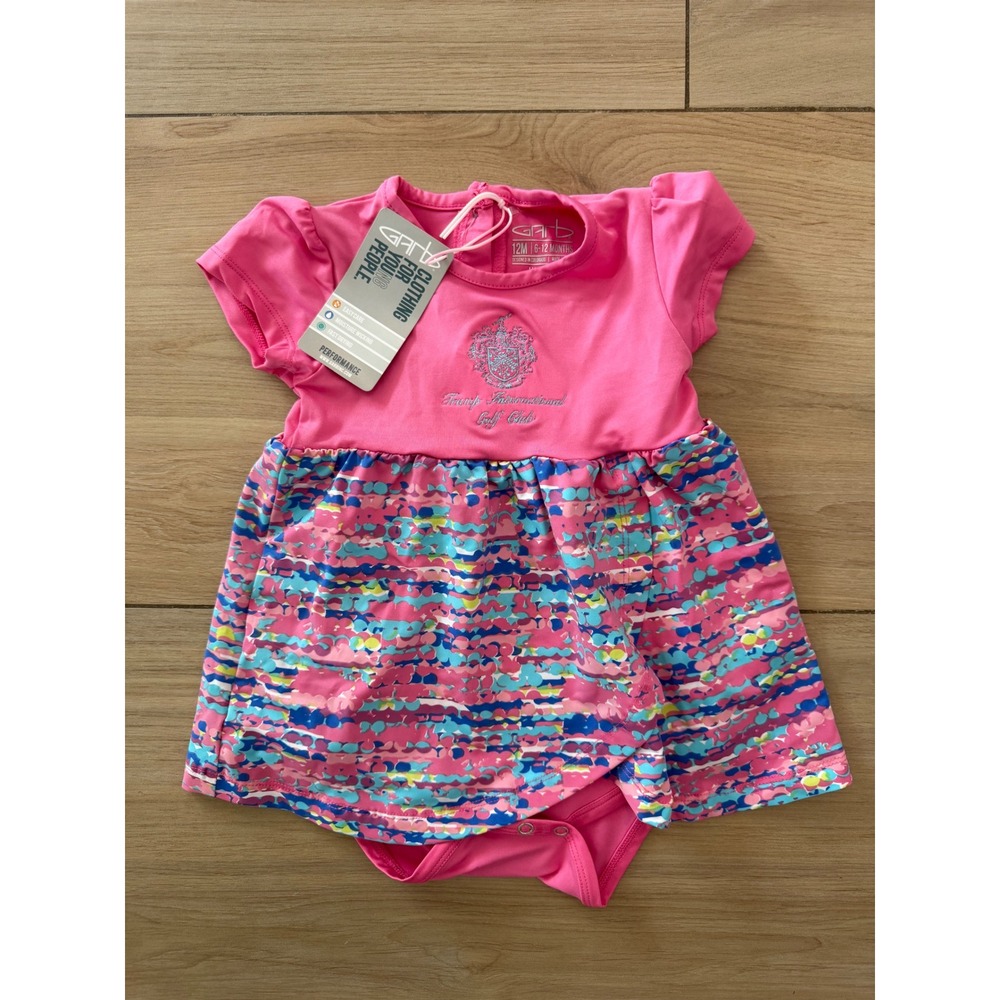 Garb Trump International Golf Club Pink Performance Dress Bodysuit 12M NWT